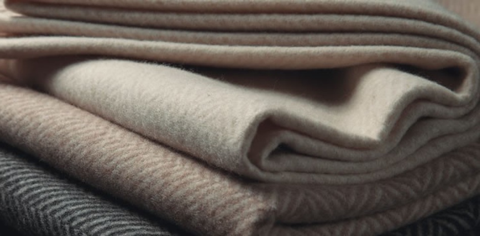 Decken und Plaids aus feiner Wolle, in Farbe